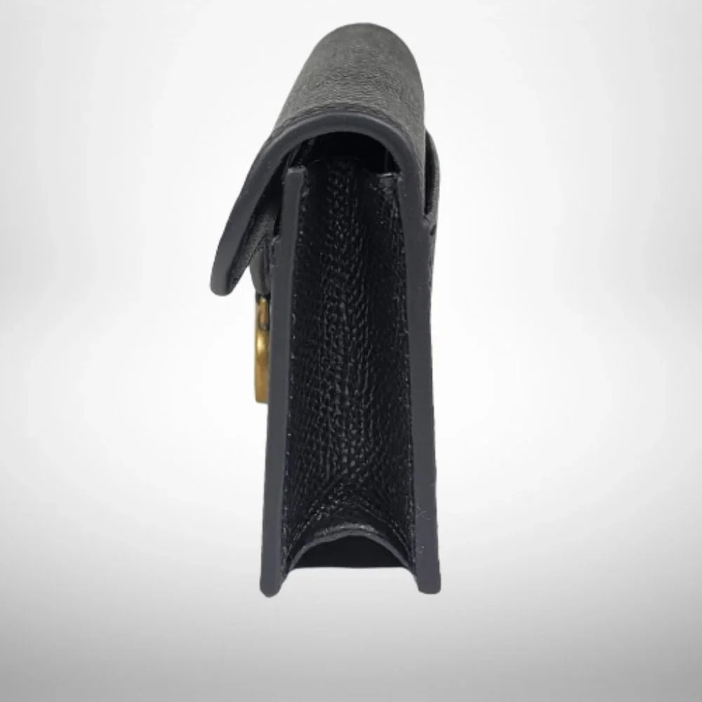 Dior Black Leather Saddle Flap Card Case